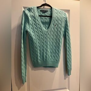 Polo Ralph Lauren Green Cable Knit V-Neck sweater size Medium